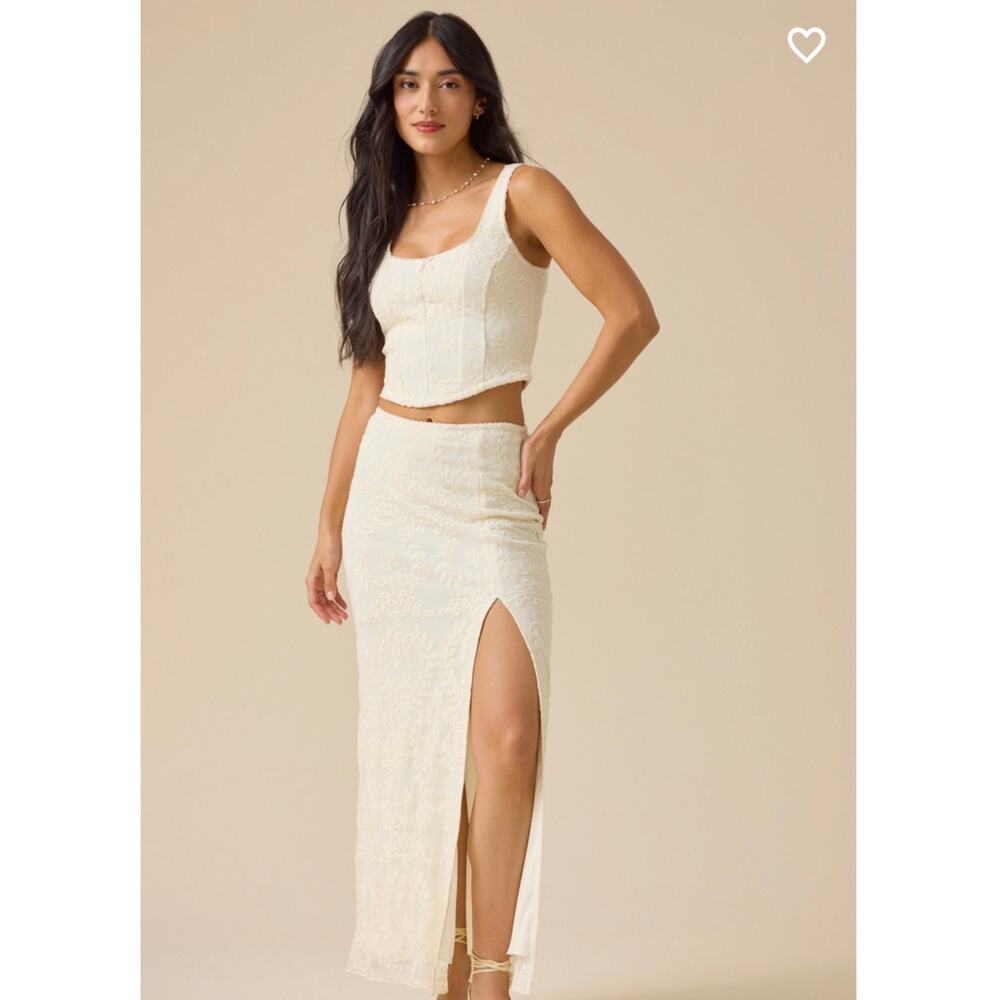Altar’d State Embroidered Mesh Lace Maxi Skirt NWT Small